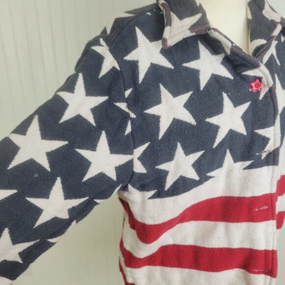 VTG American Flag Tapestry Jacket Size Unisex Large Petite - Picture 2 of 8